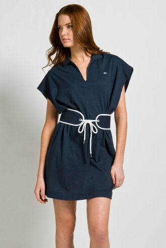 Silver Collection Short Sleeve Pique Belted Polo Dress