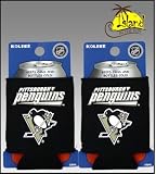 SET OF 2 PITTSBURGH PENGUIN NHL CAN KADDY KOOZIE COOLER