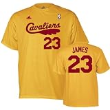 LeBron James adidas Gold Name and Number Cleveland Cavaliers T-Shirt