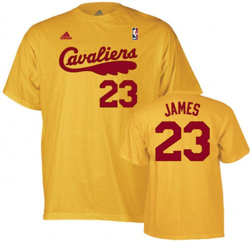 LeBron James adidas Gold Name and Number Cleveland Cavaliers T-Shirt
