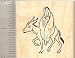 Mary Traveling with Child Christmas Rubber Stamp - Wood Mounted