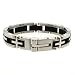 Stainless Steel and Black Rubber Bracelet Bangle By Bucasi