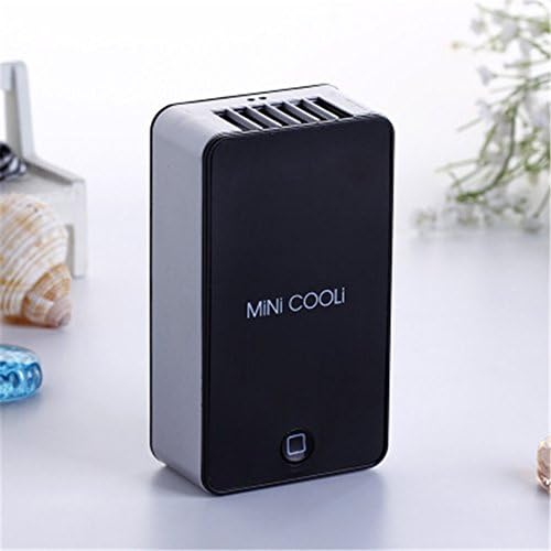 T-Fan Portable Mini USB Rechargeable Air Conditioning Fan Fashionable No Leaf Fan with Removable Anti Dust Design Convenient to Use Indoor or Outdoor Water Cooled Sponge to Cool Breeze and Sweeten Air + 1pcs Wristband (Black)