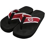 MLB Cincinnati Reds Unisex Basic Flip Flops - Black/Red (Large)