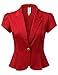 DRESSIS Women's Solid/Polka Short Sleeve Buttoned Blazer Jacket S to 3XL (17 Colors)