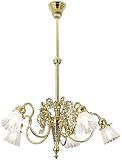 Late Victorian Pierced Brass Chandelier With 5 Lights