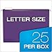 Pendaflex Reinforced Hanging File Folders, Letter Size, Violet, 1/5 Cut, 25/BX (4152 1/5 VIO)