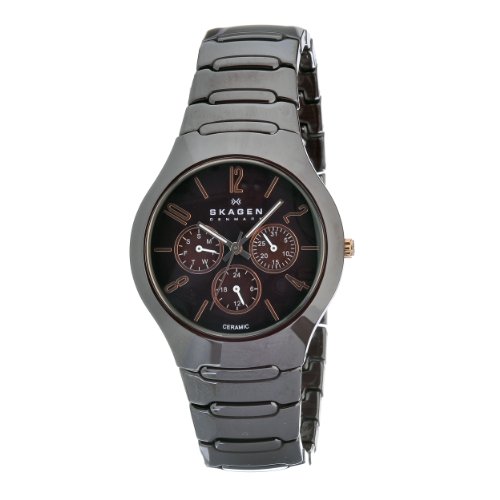 Skagen Women's 817SXDC1 Skagen Denmark Functional Brown Ceramic Watch