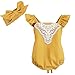 Baby Girls Romper Sunsuit Jumpsuit with Headband, Yellow (9M)