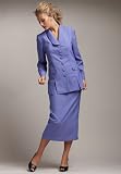 Roamans Plus Size Classic And Current: Long-Sleeve Skirt Suit With Car Wash Hem