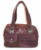 Tommy Hilfiger Burgundy Leather Satchel Bag Handbag