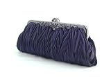 Satin Clutch, Dark Blue Evening Handbag, Gift Idea Satin Clutch, Dark Blue Evening Handbag, Gift Idea