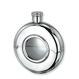 Glass Window Stainless Steel 5oz Round Flask