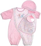 DISNEY・BABY ベビーミニー ベビーミッキー 乳児 ドレス3点セット 綿 ピンク 39200-70サイズ