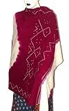 Tie and Dye Embroidered Shawls Wool Fabric Wrap Clothing from India 80 x 35 inches