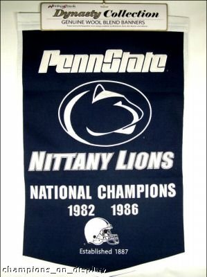 Buy Penn State Nittany Lions 24 x 36 NCAA Football Dynasty Banner from Winning Streak Sports by Winning Streak