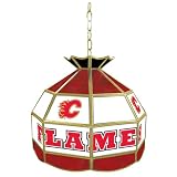 Nhl Calgary Flames Stained Glass Tiffany Lamp - 16 Inch Diameter