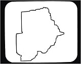 Decorated Mouse Pad with map, "black and white", outline, land, geographical, region, Botswana, geography, place