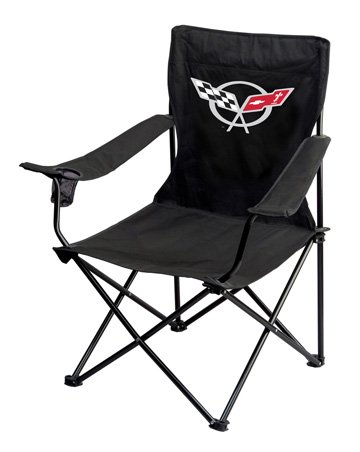 On The Edge Marketing OTE-810020 Corvette C5 Emblem Black Folding Chair by On The Edge Marketing