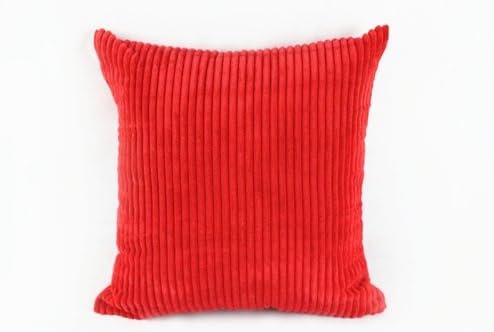 Corduroy Pillow Cases/ Throw Pillow Covers/ Couch Pillow Cases, Multiple Color Choices, 18"*18". Invisible Zip (red)