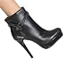 Highest Heel Women's JESSE 101 5 Close Toe Ankle Boot With Lock And Key Chain Ornament Around Collar