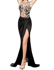 Floor Length Checkered Print Polyester/Spandex Pleated Wrap Embroidered Slit Mesh Sheer Plunging Neck Evening Dress/Maxi Dress 