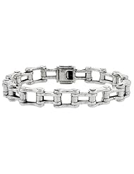 Sterling Silver Bicycle Chain Bracelet Handmade 1/2 inch wide,, sizes 8, 8.5 & 9 inch