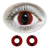 Red Horror Cats Eyes Motif Lenses from BIONORA 1 Year use including Lens Case