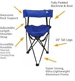 Quick-E-Seat 20 Tall Stool w/ Padded Back Chair- Blue