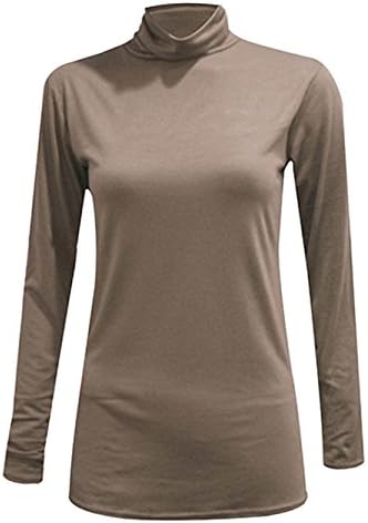 LADIES LONG SLEEVE POLO TURTLE NECK SWEATER (20/22, MOCHA)