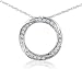 10k White Gold Diamond Twisted Circle Pendant (1/8 cttw, J Color, I2 Clarity), 18