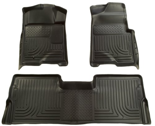 Husky Liners Custom Fit Front and Second Seat Floor Liner Set for Ford F-150 (Black)