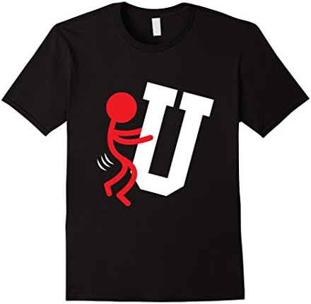 Men's Stickman Humping U Letter Fuck You Funny Gag Humor Tee Shirt 3XL Black