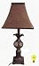 Table lamp antique copper finish bavaria fabric shade