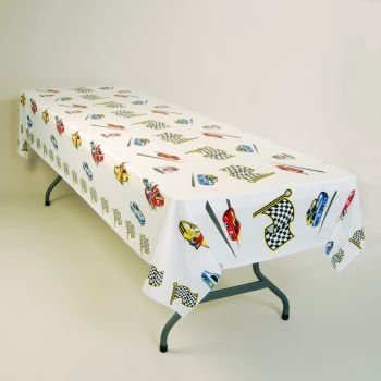 Race Day Plastic Tablecloth 54" x 108"