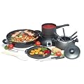 Bestron DKEL165 Party Wok-Fondue-Grill Set 5 in 1 So�e, Hotplate, Pfanne