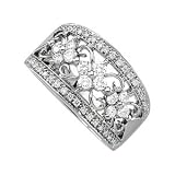 14K White Gold Diamond Ring/Band - 0.75 Ct.