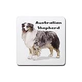 Australian Shepherd Rubber Square Coaster (4 pack)