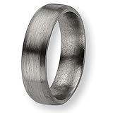 Beveled Edge Brushed Titanium Ring (6.0 mm) - Sizes 6-13.5