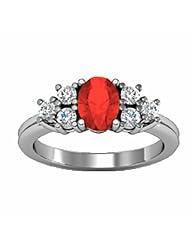 14K White Gold Ruby and Diamond Ring -- LIFETIME WARRANTY