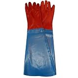 1 Paar Gummi-Arbeitsschutzhandschuhe 60 cm mit �rmel aus hochwertig, starkem PVC