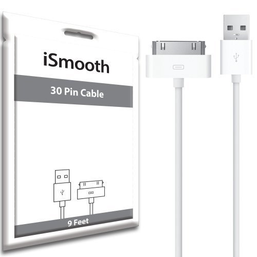 Apple USB Cable 9.9ft (3m) - Apple 30 Pin Compatible Cable Designed to Sync and Charge iPhone 3 3G 3GS 4 4S - iPad 1 2 3 - iPod Touch Nano Shuffle - Premium Quality with Connectors Manufactured by Apple, Inc. - The ONLY Cable with a 10 Year Guarantee