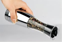 Trudeau Elite Graviti Battery Operated Pepper Mill - Chrome & Black