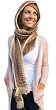 Handmade Acrylic Yarn Scarf and Hat Together - Light Chocolate Charm (100% Crocheted By Hand)