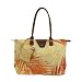 Fold-Up Tote Bag with Long Handle - Palm Rust