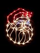 16" Lighted Santa Claus Face Christmas Window Silhouette Decoration