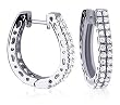 Clear Cubic Zirconia Sterling Silver Hoop Earrings