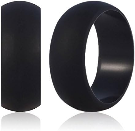 Tingci Flexible High Performance Men's Silicone Wedding Band Ring for Those with an Active Lifestyle (10) - 2 Rings Pack - 9mm Wide