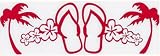 Flip Flops w/ Palms Strip 916