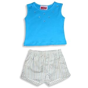 Rubbies - Toddler Girls 2-Piece Short Set, Blue, Tan